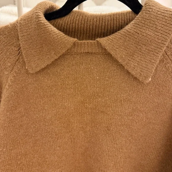 H&M sweater with collar dark beige - Picture 8 of 9